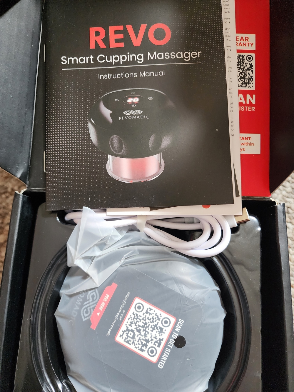 NWT REVO Modernized Cupping Red Light Therapy Device - Knots, Cellulite,  Scars - Picture 2 of 6